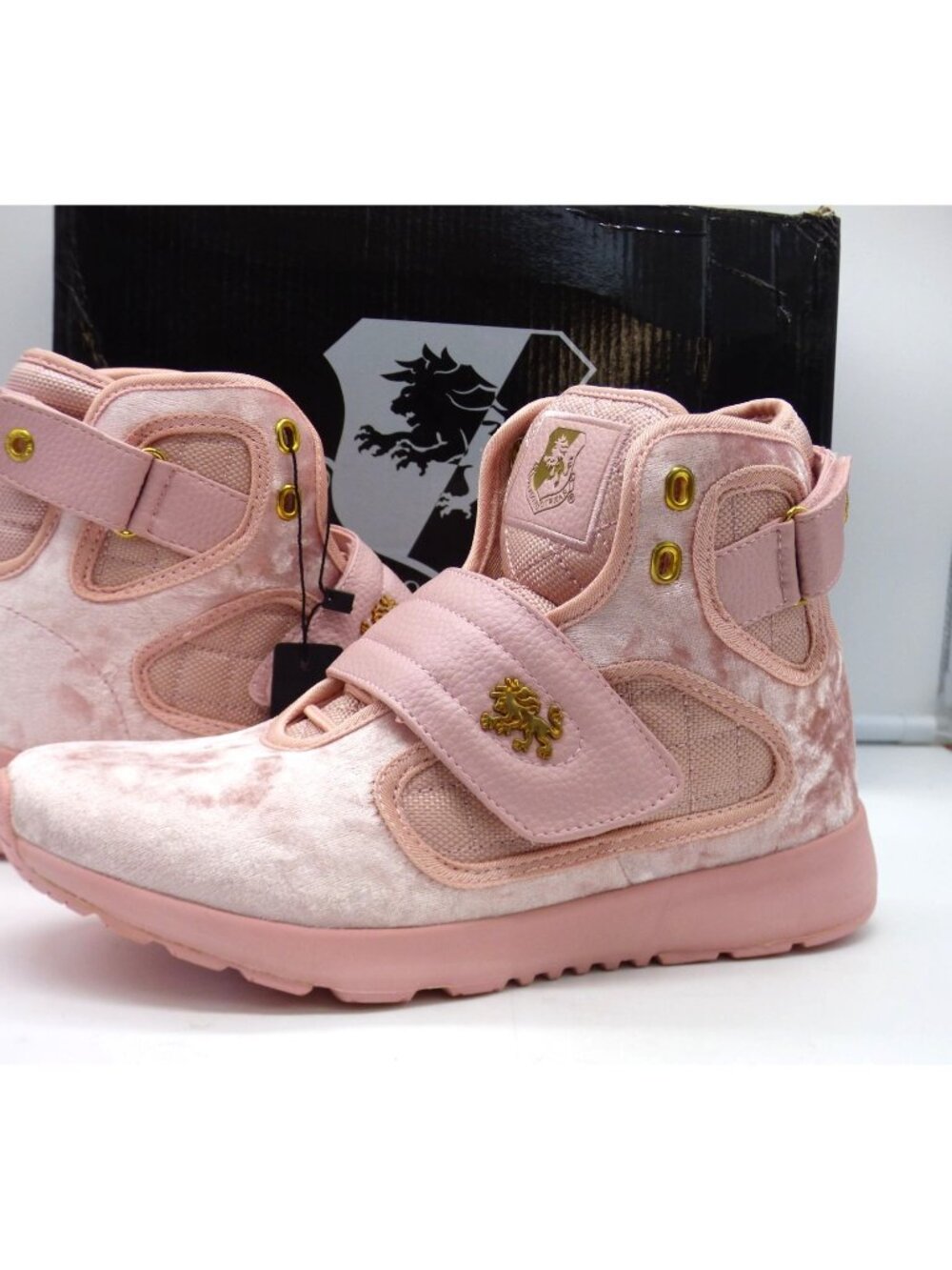 Vlado Footware Women’s  Atlas III Velvet Hi-Top Sneakers, Pink, Sz. 7